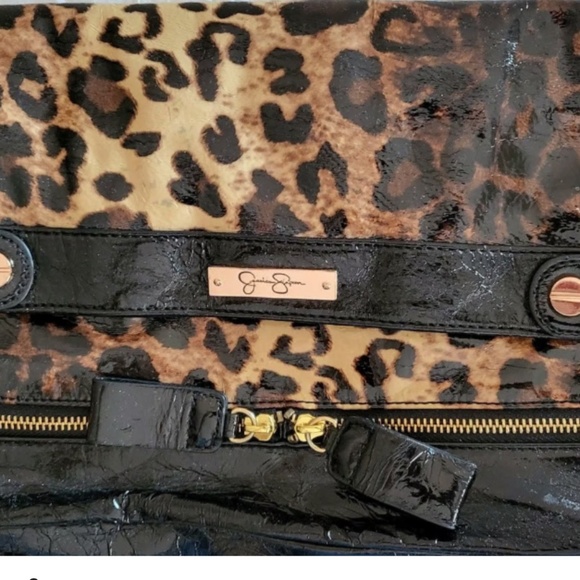 Jessica Simpson Animal Leopard Print Lg Clutch / Bag Excellent Cond. Used Once - Picture 8 of 11
